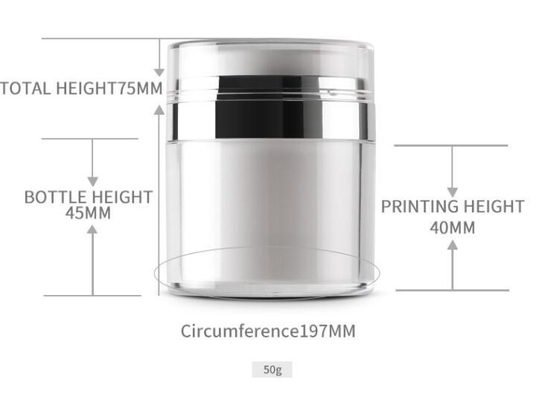 丸い形 空気のない瓶 アクリルポンプ 皮膚ケア用ローションボトル 15g 30g 50g