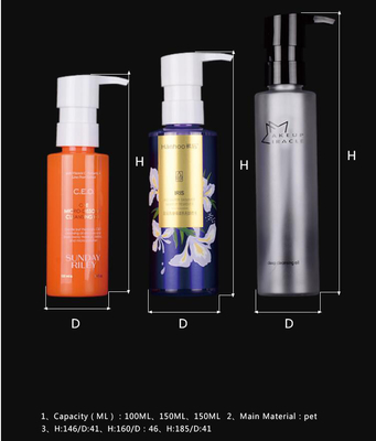 100ml 130ml 150ml 容量 化粧品パッケージ用の PETプラスチックローションボトル