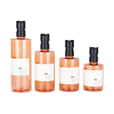 200ml 250ml 300ml 400ml プラスチック製 PETボトル シャンプーボトル ローションポンプ付き丸いボトル