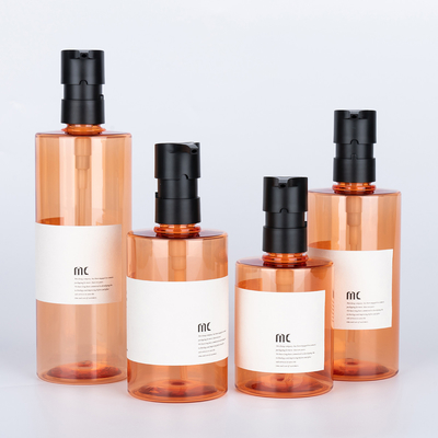 200ml 250ml 300ml 400ml プラスチック製 PETボトル シャンプーボトル ローションポンプ付き丸いボトル