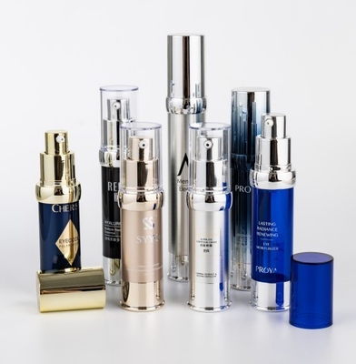 身体素材 プラスティック 15ml 20ml 30ml オーダーメイド血清のための豪華な空気のないポンプボトル